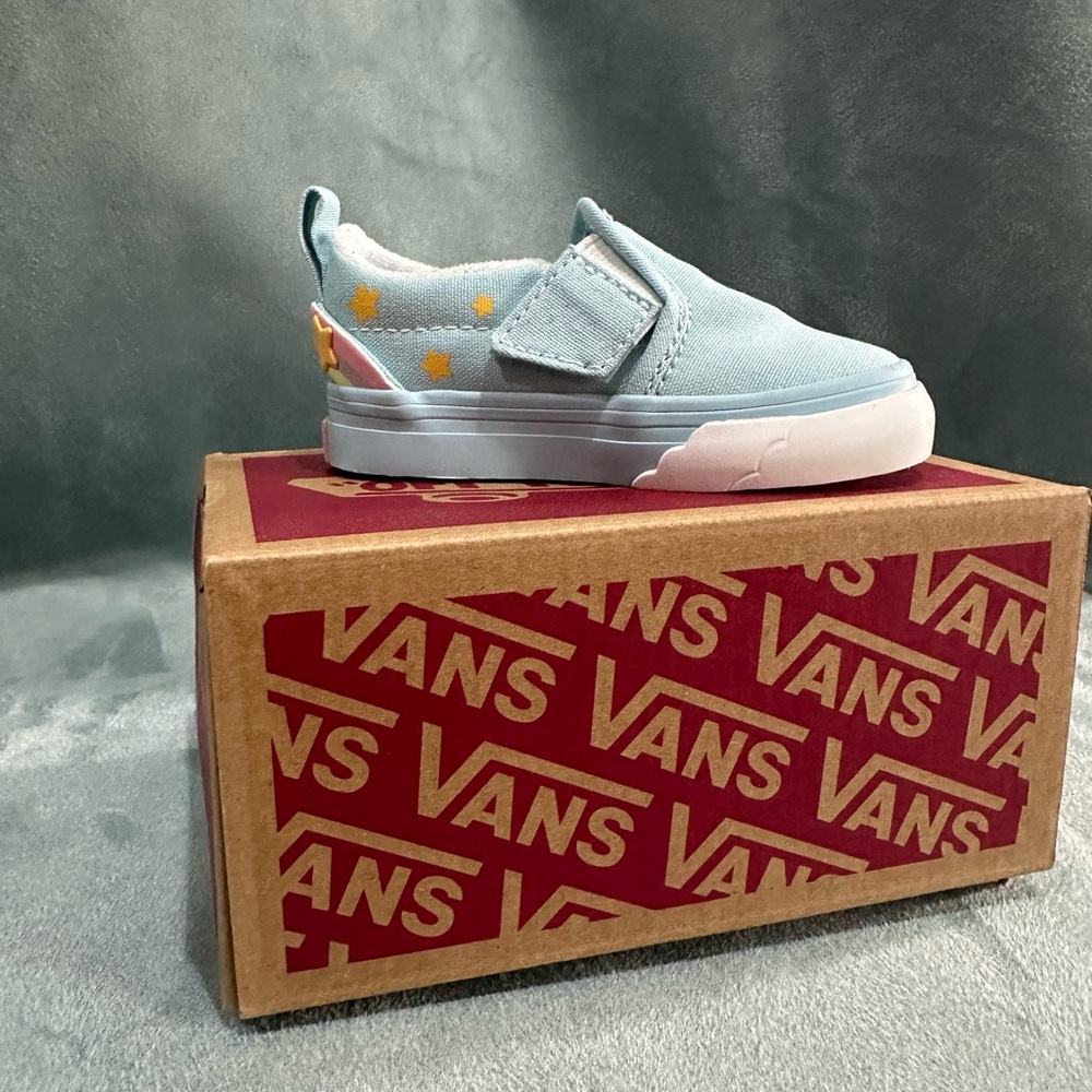 Vans Kids Sky Blue Velcro Sneakers